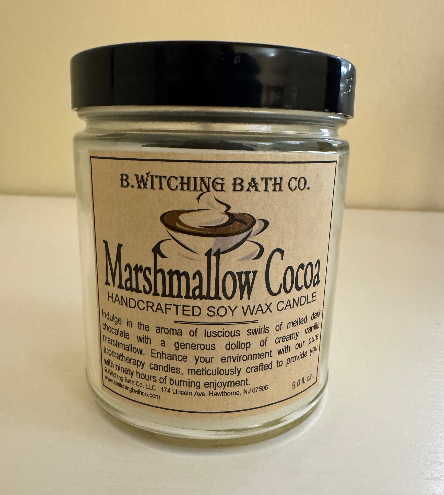 B.Witching Bath Co. Cocoa Marshmallow Soy Candle -9oz