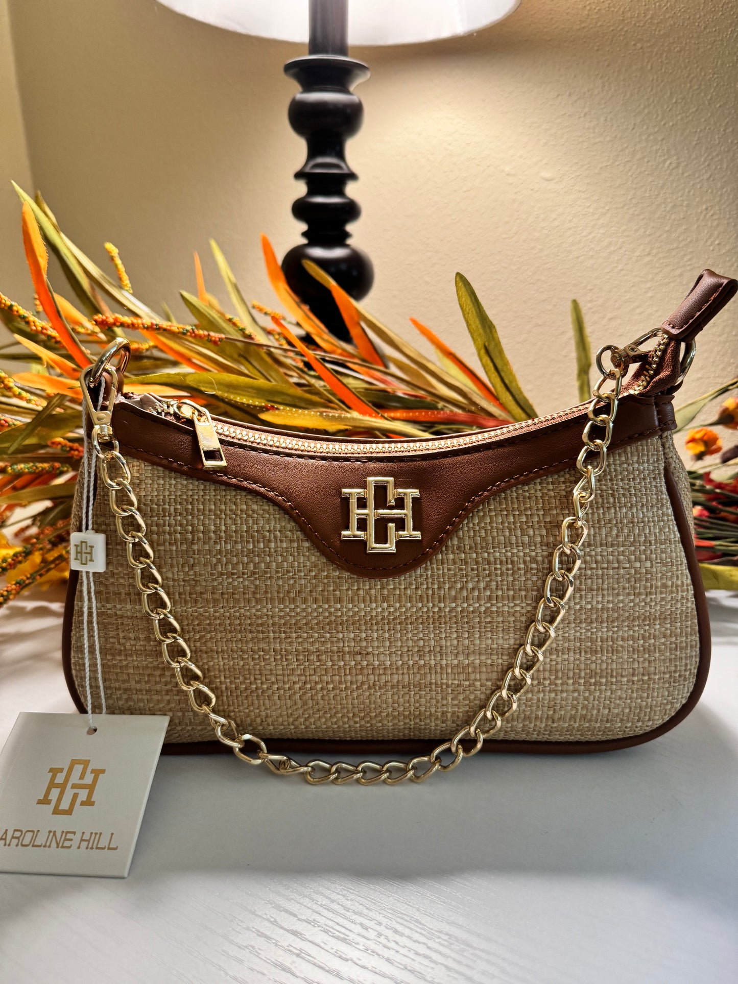 Caroline Hill GIANNA CROSSBODY BAG - NATURAL CAMEL